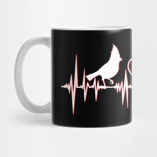 Red Cardinal bird heartbeat love you Mug